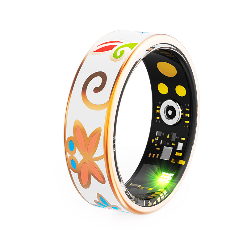 Novamos R2 Floral Enamels Art Smart Ring