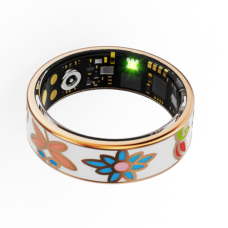 Novamos R2 Floral Enamels Art Smart Ring