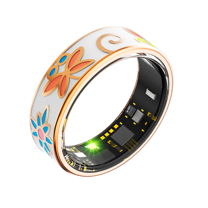 Novamos R2 Floral Enamels Art Smart Ring