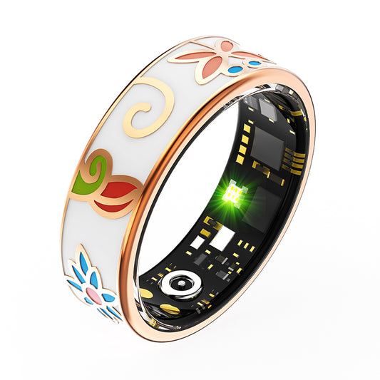 Novamos R2 Floral Enamels Art Smart Ring