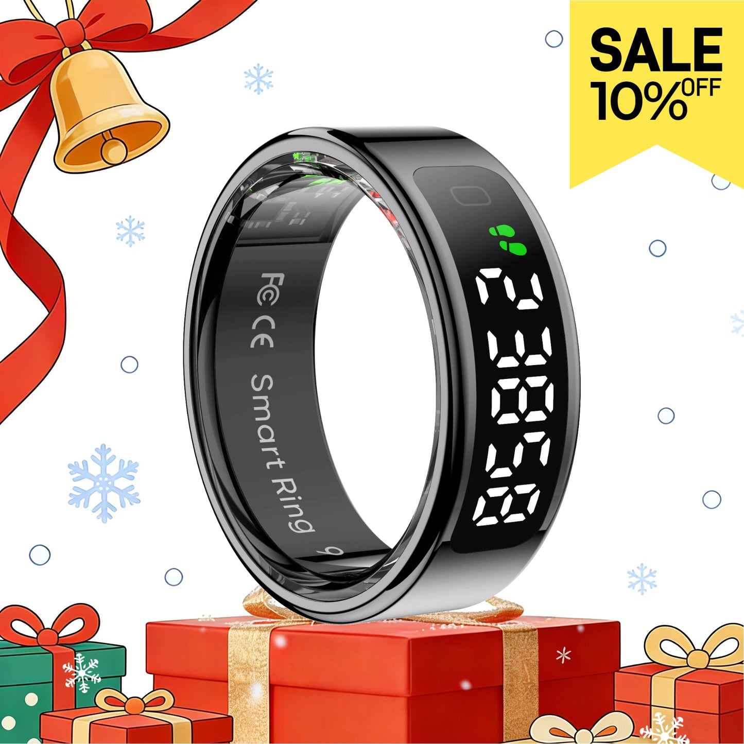 Novamos Nova R1 Smart Ring with Digital Display for Men Women